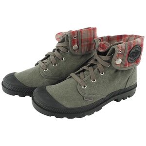 Palladium Women's Pallabrouse Baggy Boots w/Plaid Fold-Over Cuffs